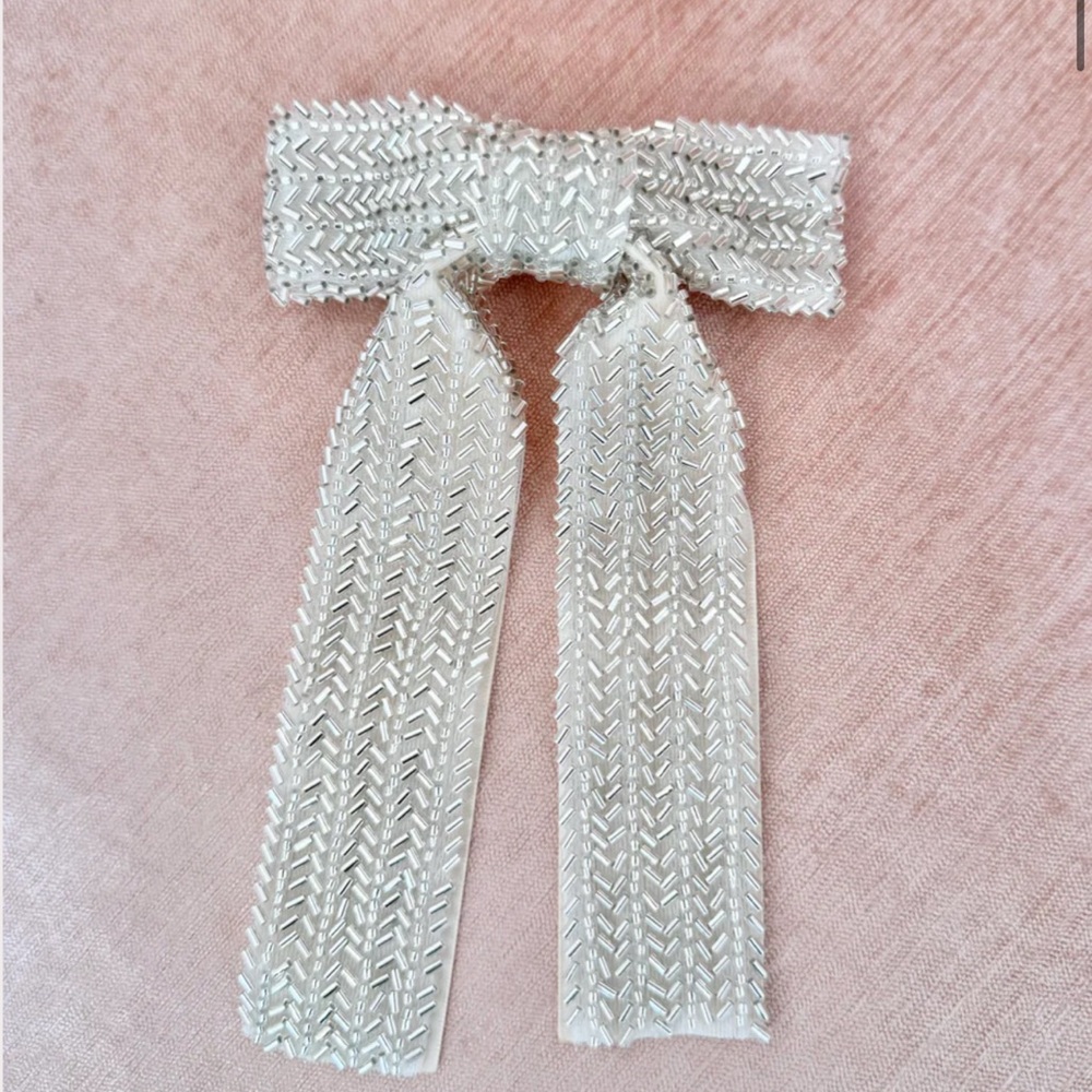 Elegant Beaded Hair Bow